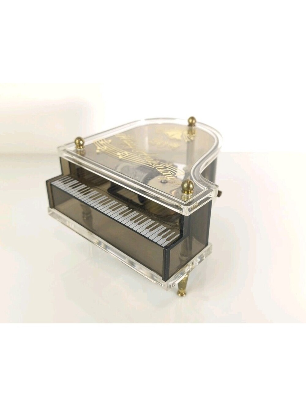 Schmid Musical Piano 50th Anniversary Song Clear See Through Music Box Working
